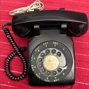 Vintage Black Rotary Dial Telephone NE-500 1969 Toronto 416 Area Code